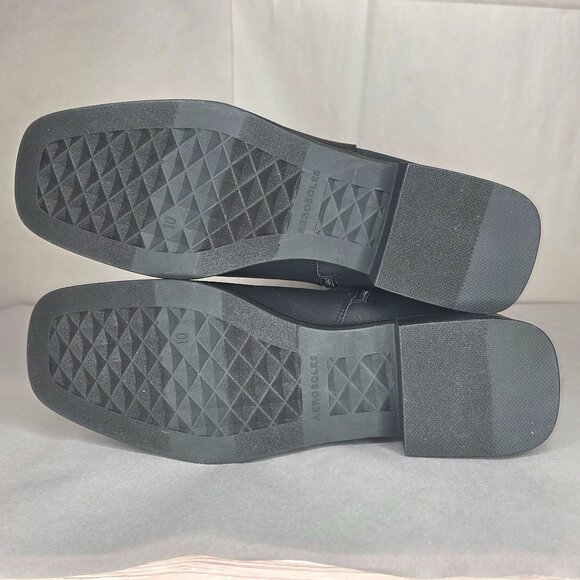 NWT Aerosoles Women's Daria Black Grainy Faux Leather Boots - Picture 5 of 6